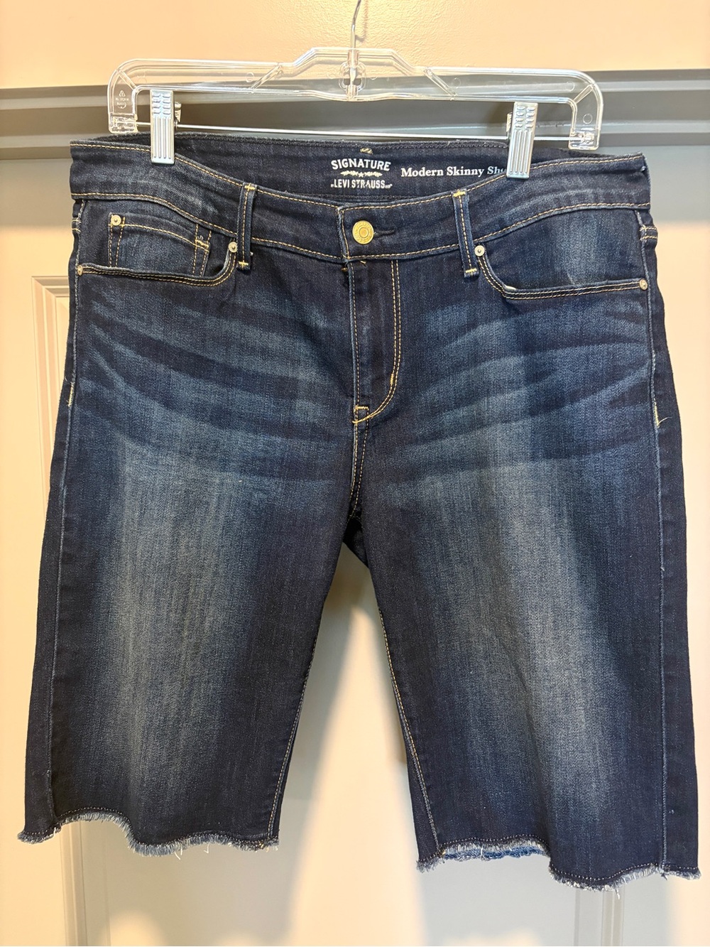 Signature by Levi Strauss Modern Skinny Dark Blue Denim Shorts